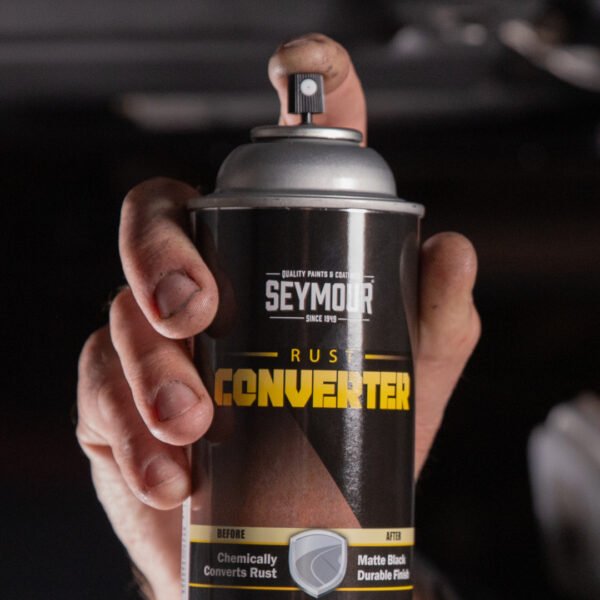 16-45 Seymour Rust Converter, Automotive Rust Converting Primer Spray Paint (12 oz) - Image 2