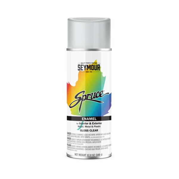 98-11 Seymour Spruce Enamel Spray Paint, Gloss Clear (12 oz.)