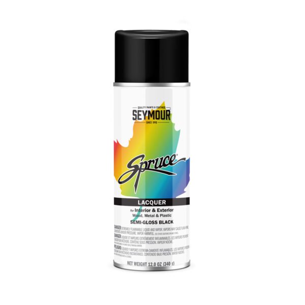 98-38 Seymour Spruce Lacquer Spray Paint, Semi-Gloss Black (12 oz.)