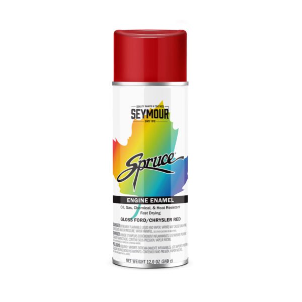 98-44 Seymour Spruce Heat-Resistant Engine Enamel Spray Paint, Ford/Chrysler Red (12 oz.)