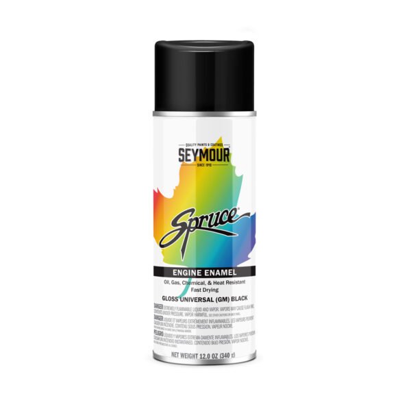 98-42 Seymour Spruce Heat-Resistant Engine Enamel Spray Paint, (GM) Universal Black (12 oz.)